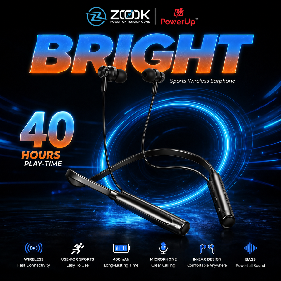 ZOOK Rockerz 210 Sports Wireless Neckband Earphones | 50 Hours Playtime