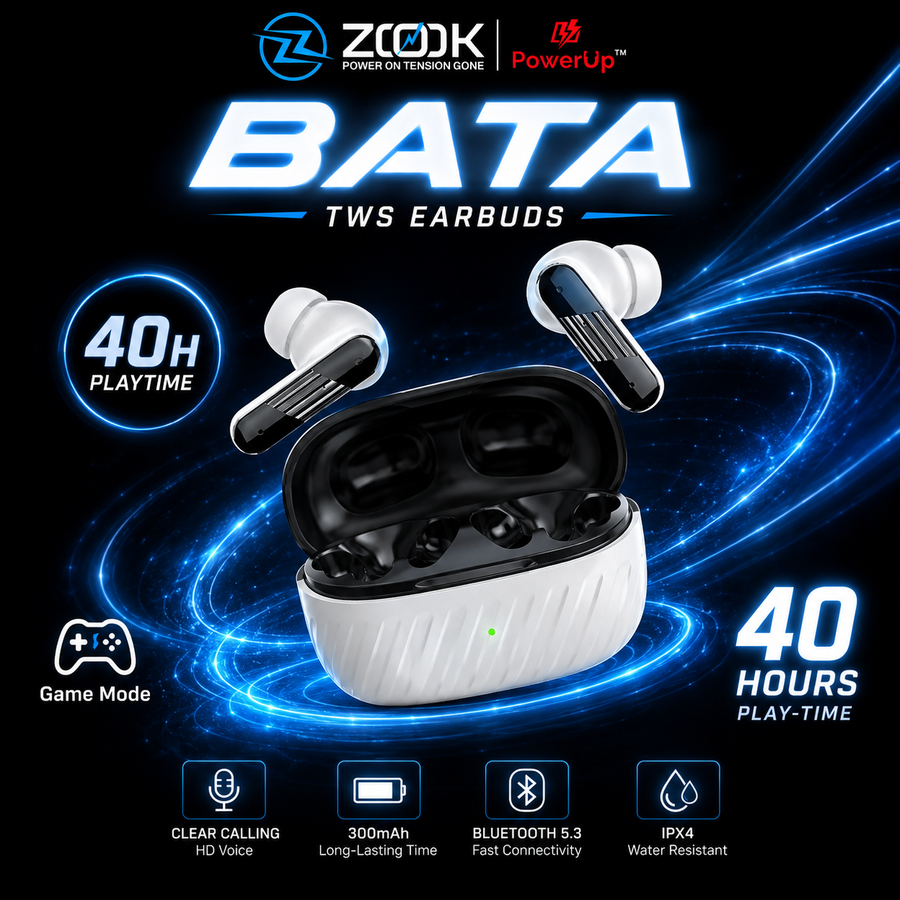 ZOOK BATA TWS Wireless Earbuds | 8-10 Hours Talk Time