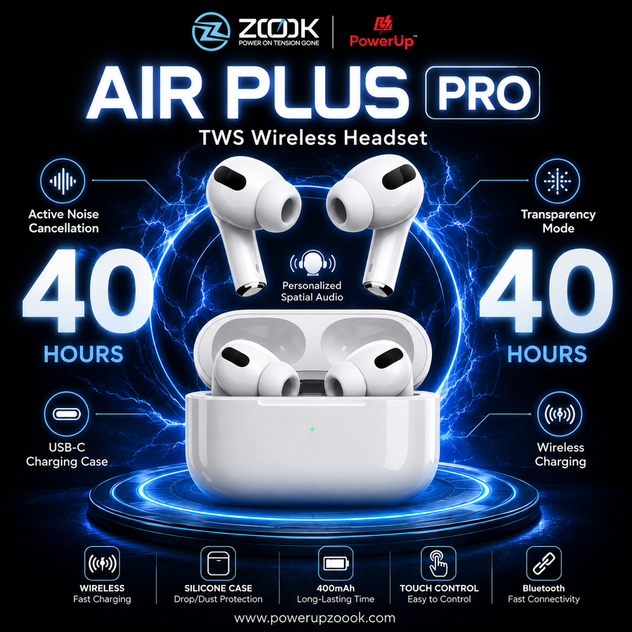 ZOOK AIR PLUS PRO TWS Earbuds | Active Noise Cancellation + 40 Hours