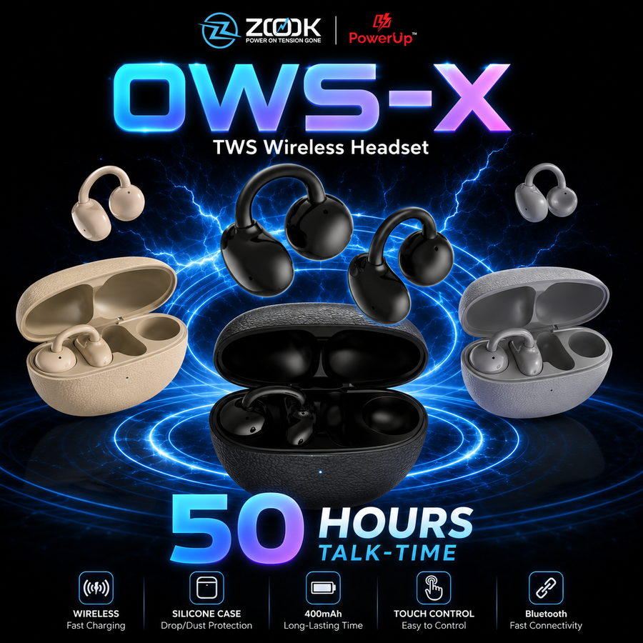 ZOOK OWS-X Open Ear TWS Wireless Earbuds | 50 Hours Talk Time